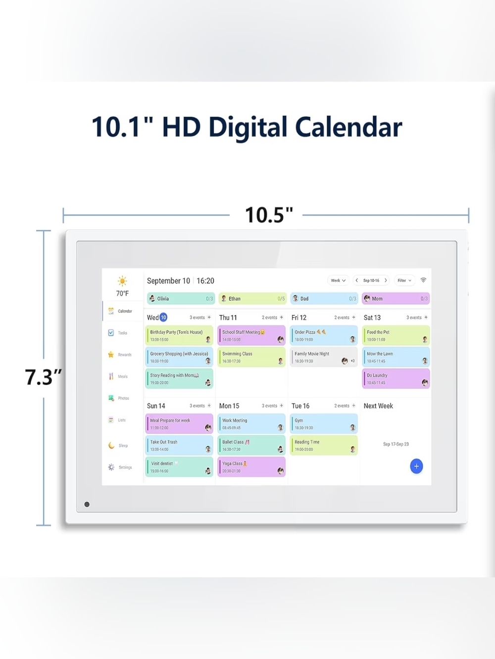 eCalendar 10.1 Inch Smart Electronic Desk Calendar - Black - Picture 4 of 15